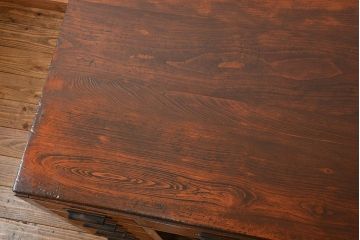 レトロ家具　アンティーク レトロなデザインの両袖机(テーブル、デスク、在宅ワーク、在宅用、作業台)