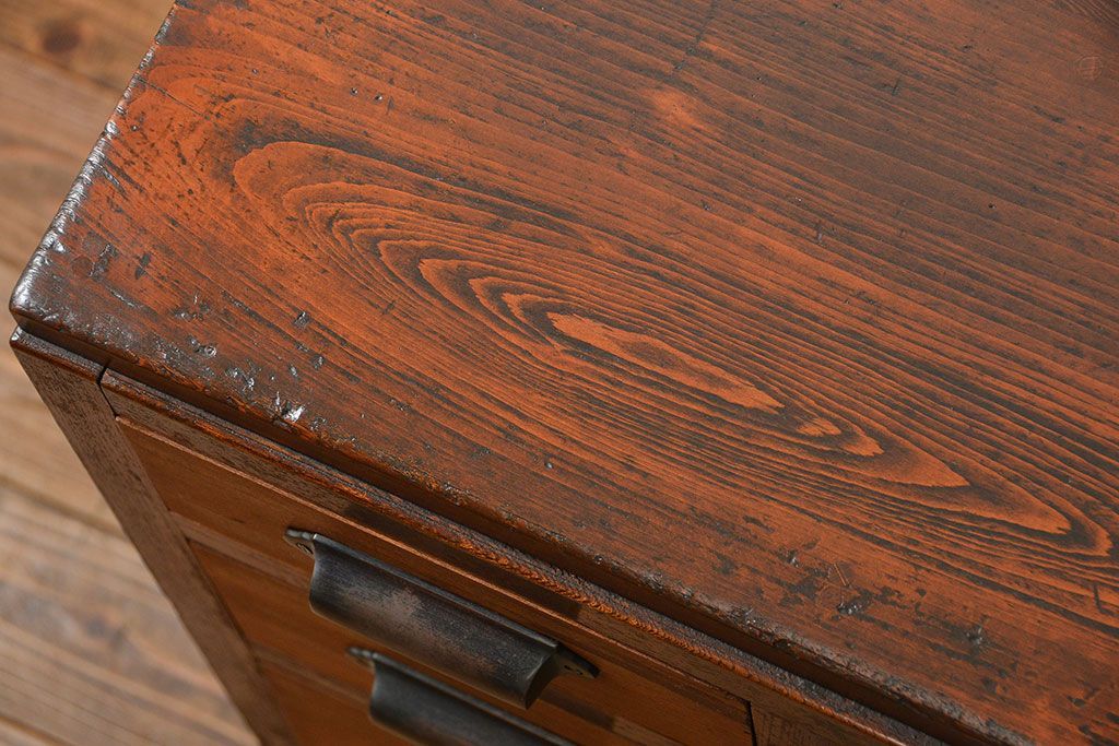 レトロ家具　アンティーク レトロなデザインの両袖机(テーブル、デスク、在宅ワーク、在宅用、作業台)