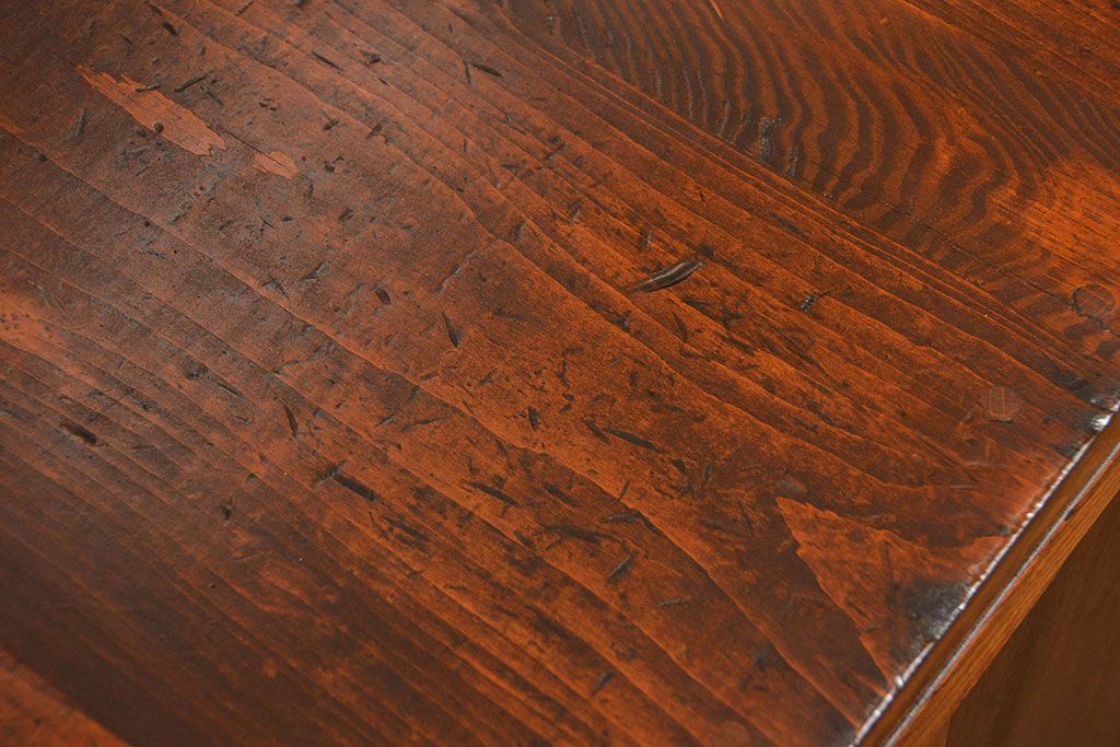 レトロ家具　アンティーク レトロなデザインの両袖机(テーブル、デスク、在宅ワーク、在宅用、作業台)