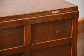 レトロ家具　アンティーク レトロなデザインの両袖机(テーブル、デスク、在宅ワーク、在宅用、作業台)