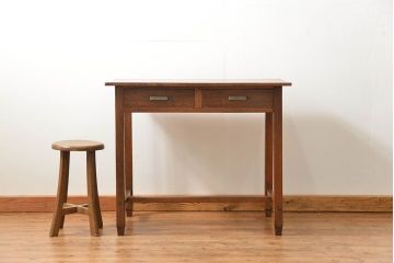 レトロ家具　昭和レトロ シンプルでレトロな平机(テーブル、デスク、在宅ワーク、在宅用)