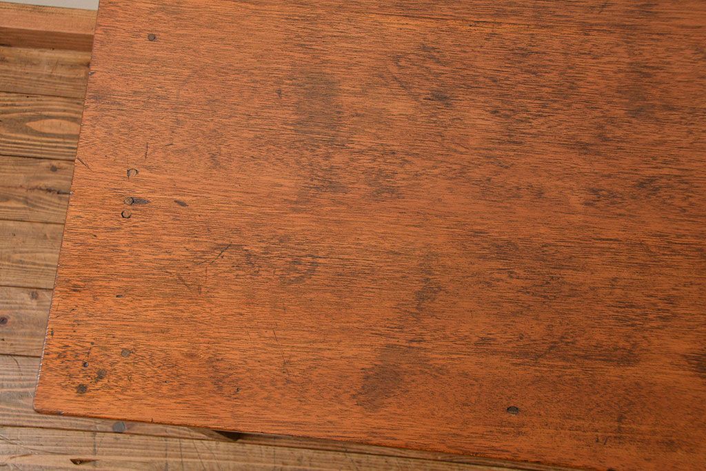 レトロ家具　昭和レトロ シンプルでレトロな平机(テーブル、デスク、在宅ワーク、在宅用)