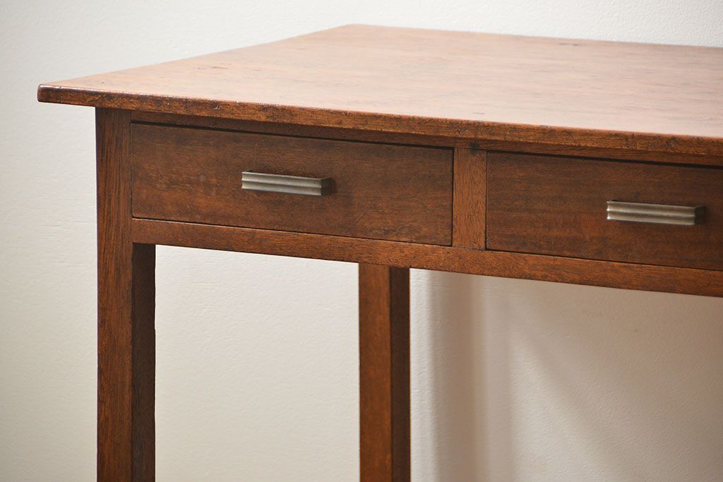 レトロ家具　昭和レトロ シンプルでレトロな平机(テーブル、デスク、在宅ワーク、在宅用)