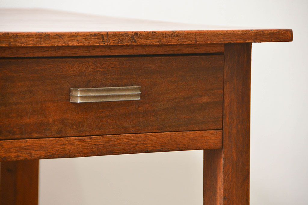 レトロ家具　昭和レトロ シンプルでレトロな平机(テーブル、デスク、在宅ワーク、在宅用)