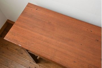 レトロ家具　アンティーク レトロな横長カウンターテーブル(机、作業台)