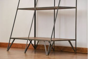 ラフジュオリジナル 素敵に飾れる!台形アイアンラック【小】(飾り棚・陳列棚)