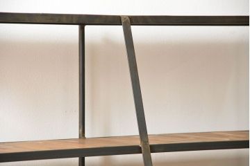 ラフジュオリジナル 素敵に飾れる!台形アイアンラック【小】(飾り棚・陳列棚)