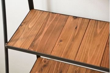 ラフジュオリジナル 素敵に飾れる!台形アイアンラック【小】(飾り棚・陳列棚)