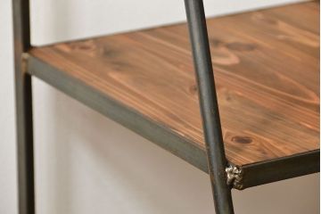 ラフジュオリジナル 素敵に飾れる!台形アイアンラック【小】(飾り棚・陳列棚)