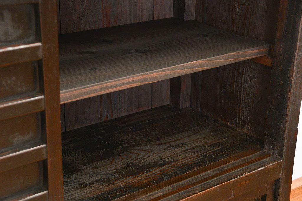 アンティーク家具　古民具・骨董 古作造り　味わい深い時代棚(水屋箪笥、収納棚、時代箪笥)