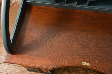 アンティーク家具　アンティークペイント 古いナラ材!上質なロールトップデスク(ライティングビューロー、机、在宅ワーク、在宅用)