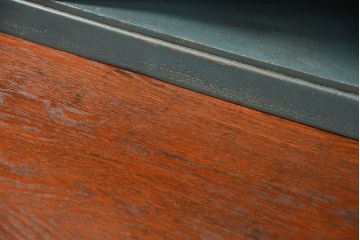 アンティーク家具　アンティークペイント 古いナラ材!上質なロールトップデスク(ライティングビューロー、机、在宅ワーク、在宅用)