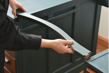 アンティーク家具　アンティークペイント 古いナラ材!上質なロールトップデスク(ライティングビューロー、机、在宅ワーク、在宅用)