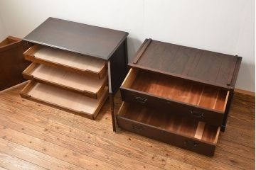 アンティーク家具　アンティーク 象嵌入りの上質な二段重ね衣装盆付きチェスト(箪笥、タンス、たんす)