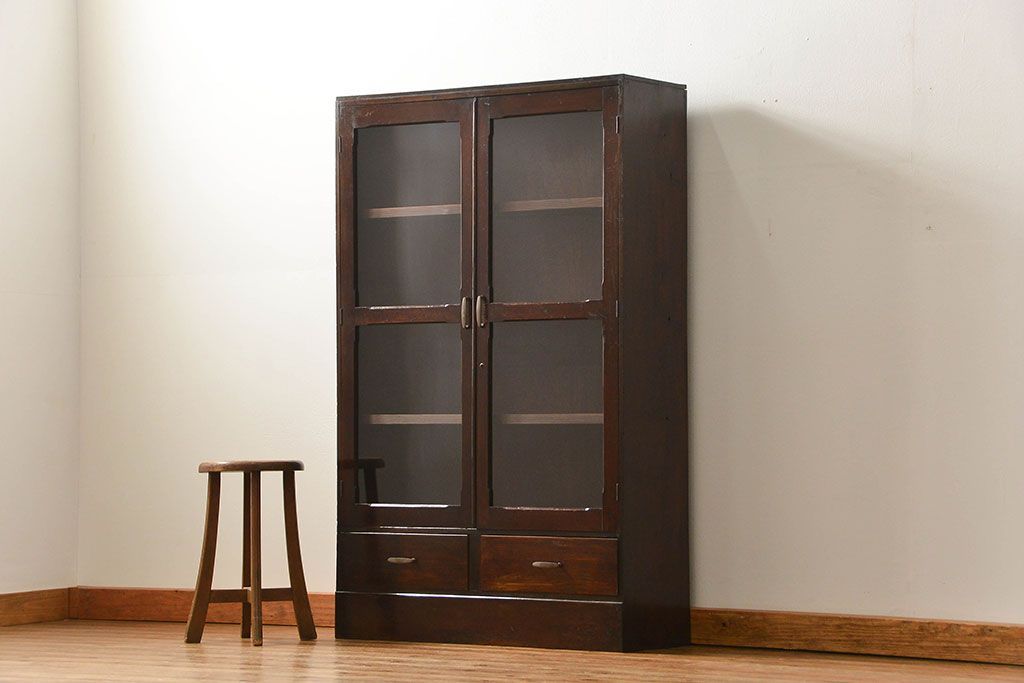 レトロ家具　昭和レトロ 大振りな本箱(収納棚、ブックケース)