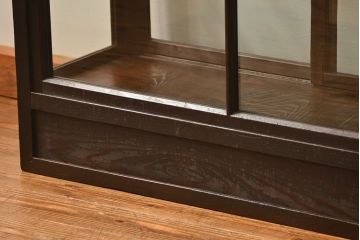 アンティーク家具　アンティーク 希少なデザインの2段重ね5面ガラスケース(ショーケース、収納棚、陳列棚)