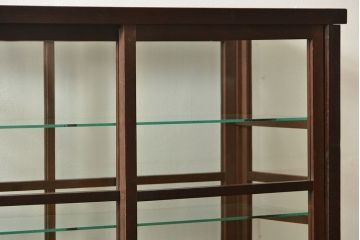 アンティーク家具　アンティーク 希少なデザインの2段重ね5面ガラスケース(ショーケース、収納棚、陳列棚)