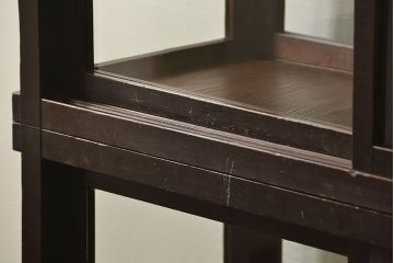 アンティーク家具　アンティーク 希少なデザインの2段重ね5面ガラスケース(ショーケース、収納棚、陳列棚)