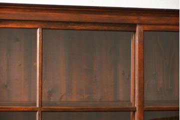 アンティーク家具　アンティーク 味わい深い二段重ね三面ガラスケース(ショーケース、収納棚、飾り棚、陳列棚)