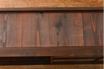 アンティーク家具　アンティーク 味わい深い二段重ね三面ガラスケース(ショーケース、収納棚、飾り棚、陳列棚)