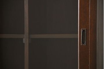 アンティーク家具　アンティーク 小物整理に便利!23杯引き出し収納棚(ガラスケース、薬箪笥)