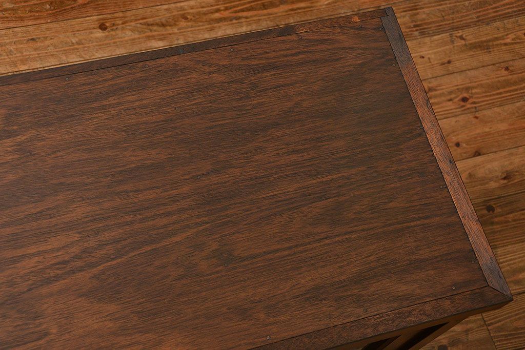 アンティーク家具　アンティーク 小物整理に便利!23杯引き出し収納棚(ガラスケース、薬箪笥)