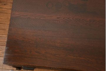 アンティーク家具　アンティーク 古いナラ材の上質で大振りな片袖机(デスク、在宅ワーク、在宅用作業台、テーブル)