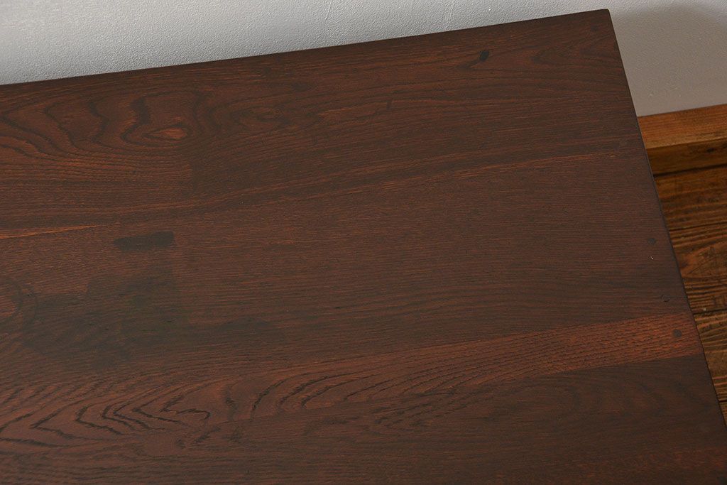 アンティーク家具　アンティーク 古いナラ材の上質で大振りな片袖机(デスク、在宅ワーク、在宅用作業台、テーブル)