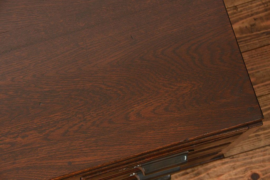 アンティーク家具　アンティーク 古いナラ材の上質で大振りな片袖机(デスク、在宅ワーク、在宅用作業台、テーブル)