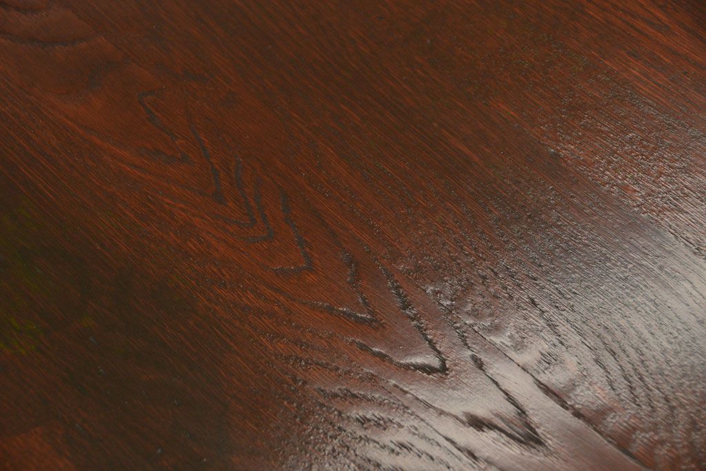 アンティーク家具　アンティーク 古いナラ材の上質で大振りな片袖机(デスク、在宅ワーク、在宅用作業台、テーブル)