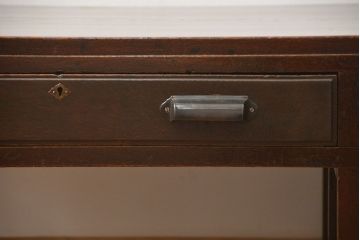 アンティーク家具　アンティーク 古いナラ材の上質で大振りな片袖机(デスク、在宅ワーク、在宅用作業台、テーブル)