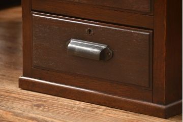 アンティーク家具　アンティーク 古いナラ材の上質で大振りな片袖机(デスク、在宅ワーク、在宅用作業台、テーブル)