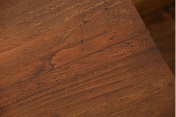 アンティーク家具　アンティークペイント　モールガラスの小窓付き両袖机(テーブル、デスク、在宅ワーク、在宅用、作業台)