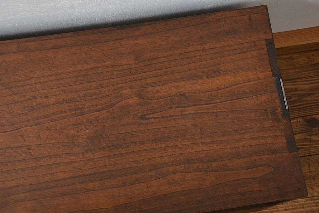 レトロ家具　昭和レトロ ダイヤガラス入りローボード(ローチェスト、TVボード、テレビ台)