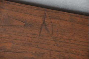 レトロ家具　昭和レトロ ダイヤガラス入りローボード(ローチェスト、TVボード、テレビ台)