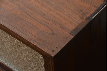 レトロ家具　昭和レトロ ダイヤガラス入りローボード(ローチェスト、TVボード、テレビ台)