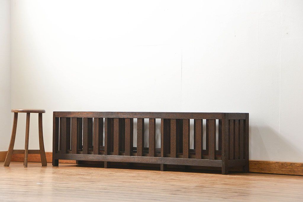 アンティーク雑貨　アンティーク 古い木の大きな受け皿付き傘立て(アンブレラスタンド)