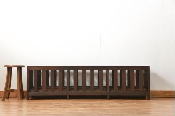 アンティーク雑貨　アンティーク 古い木の大きな受け皿付き傘立て(アンブレラスタンド)