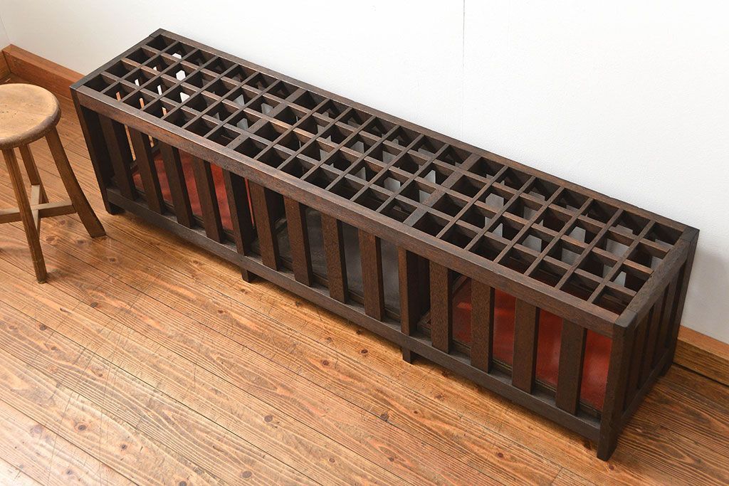 アンティーク雑貨　アンティーク 古い木の大きな受け皿付き傘立て(アンブレラスタンド)