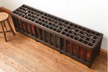 アンティーク雑貨　アンティーク 古い木の大きな受け皿付き傘立て(アンブレラスタンド)