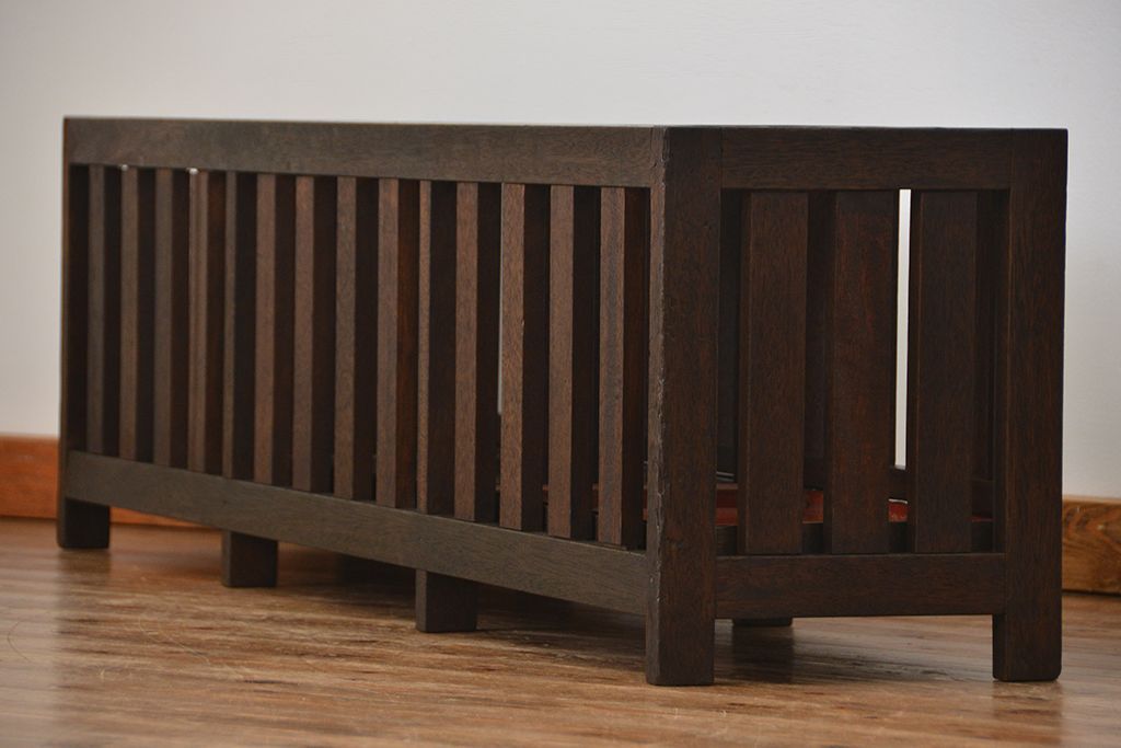 アンティーク雑貨　アンティーク 古い木の大きな受け皿付き傘立て(アンブレラスタンド)