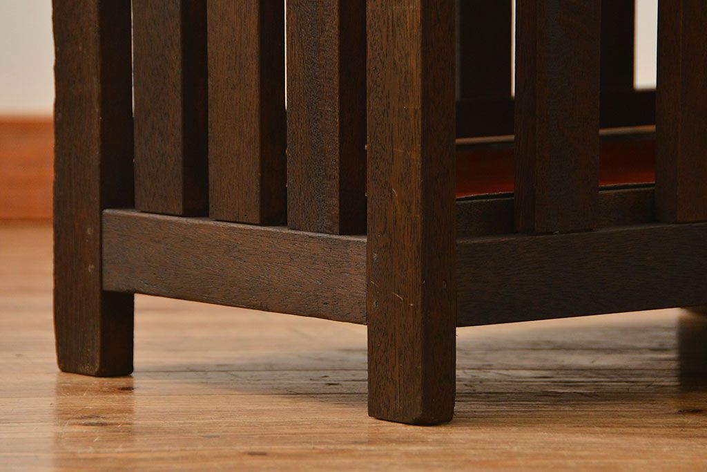 アンティーク雑貨　アンティーク 古い木の大きな受け皿付き傘立て(アンブレラスタンド)