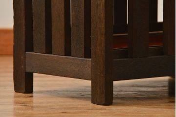 アンティーク雑貨　アンティーク 古い木の大きな受け皿付き傘立て(アンブレラスタンド)