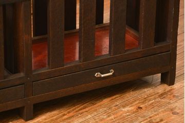 アンティーク雑貨　アンティーク 古い木の大きな受け皿付き傘立て(アンブレラスタンド)