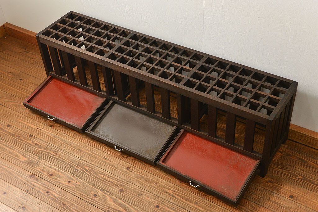 アンティーク雑貨　アンティーク 古い木の大きな受け皿付き傘立て(アンブレラスタンド)