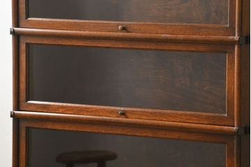 アンティーク家具　イギリスアンティーク オーク材　脚付きスタッキングブックケース(1)(本箱、収納棚、書棚、キャビネット)