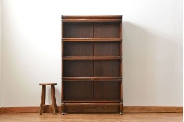 アンティーク家具　イギリスアンティーク オーク材　脚付きスタッキングブックケース(2)(本箱、収納棚、書棚、キャビネット)