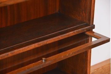 アンティーク家具　イギリスアンティーク オーク材　脚付きスタッキングブックケース(2)(本箱、収納棚、書棚、キャビネット)