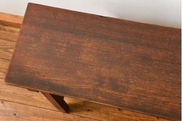 アンティーク家具　アンティーク 天板ナラ材の薄型作業台(1)(サイドテーブル、机、在宅ワーク、在宅用デスク)