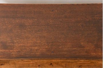 アンティーク家具　アンティーク 天板ナラ材の薄型作業台(1)(サイドテーブル、机、在宅ワーク、在宅用デスク)